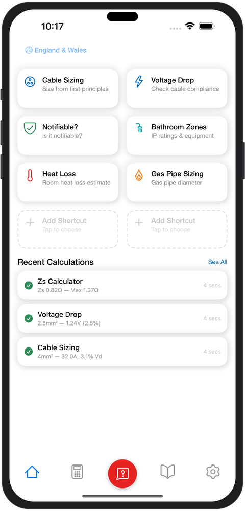 Auvi Trade home screen showing calculator shortcuts and recent calculations